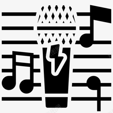 音乐会歌唱麦克风音乐会卡拉OK图标