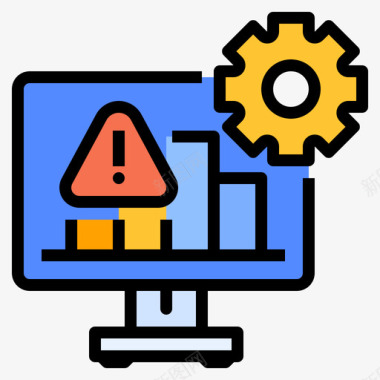 风险ico统计风险管理5线性颜色图标