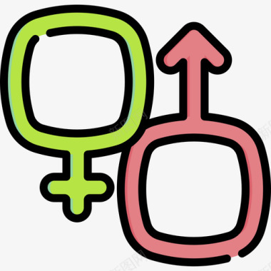 二性别认同22线条颜色图标