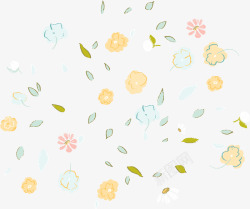 手绘卡通可爱女生兔子花卉图案PS手账手幅装饰设计5素材