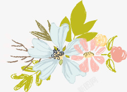 手绘卡通可爱女生兔子花卉图案PS手账手幅装饰设计8素材