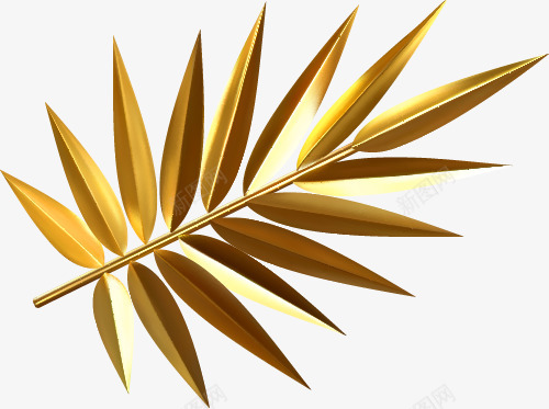 几何抽象元素金色棕榈叶图免扣几何抽象概念不规则图形Abstra图标