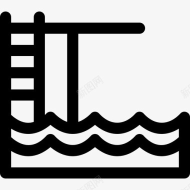 水上小船蹦床水上运动4直线运动图标