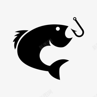 运动人物鱼吃饵钓鱼爱好图标