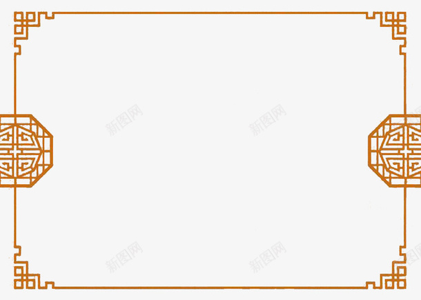 中国风黄色装饰框png免抠素材_88icon https://88icon.com 中国风 黄色 装饰框 免扣