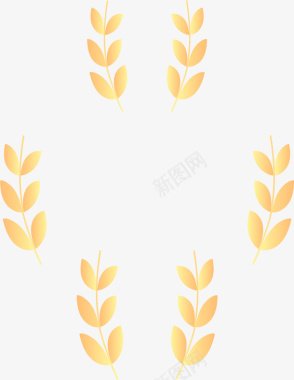 透明麦穗橄榄树枝叶图标