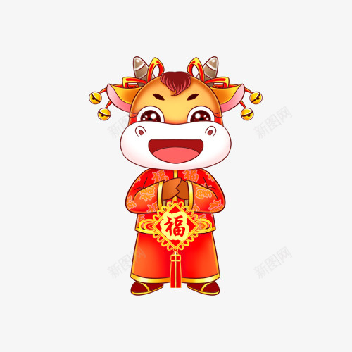 拜新年牛元素png免抠素材_88icon https://88icon.com 新年 牛 插画 春节 喜庆