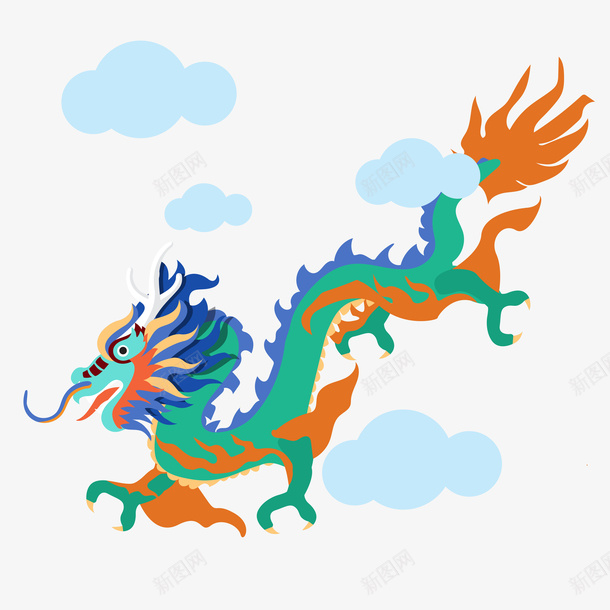 卡通飞龙中国龙png免抠素材_88icon https://88icon.com 卡通 透明 飞龙 中国龙