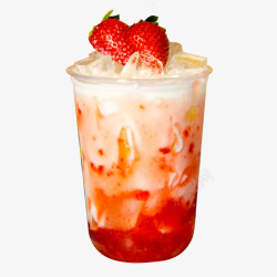 果奶草莓脏脏茶草莓胖胖杯高清图片