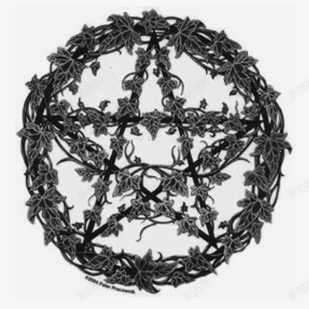 花圈藤蔓五芒星五角星符号psd免抠素材_88icon https://88icon.com 五芒星 五角星 星星符号 花圈星星