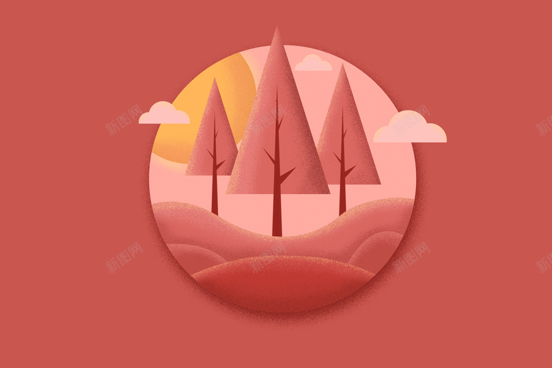 纯色树木噪点画jpg设计背景_88icon https://88icon.com 噪点画 纯色 树木 背景