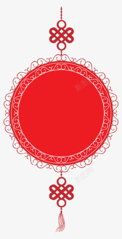 春节红色中国结元素素材