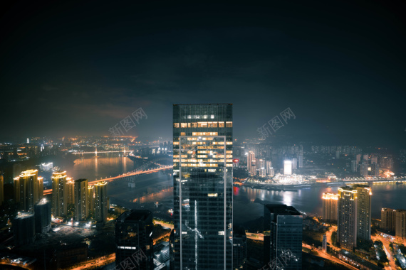 现代城市夜景背景