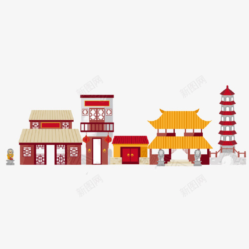 新年古建筑免扣元素png免抠素材_88icon https://88icon.com 新年 古建筑 免扣 元素