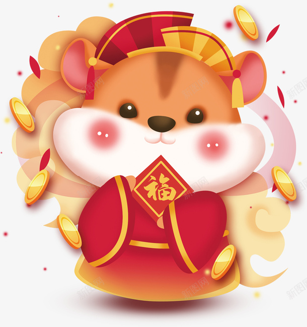 手绘鼠鼠年大吉png免抠素材_88icon https://88icon.com 手绘鼠 漂亮鼠 金币 金鼠闹春 鼠 鼠年 鼠年大吉