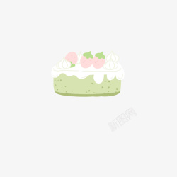 抹茶绿色小蛋糕素材