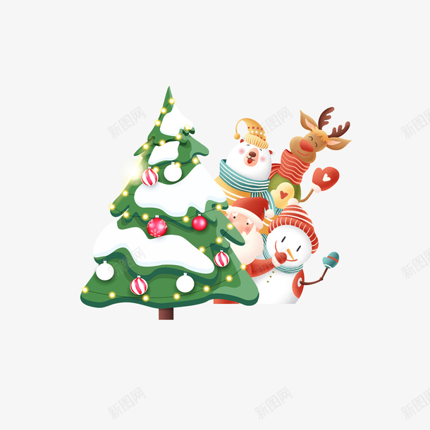 手绘圣诞节卡通动物元素图png免抠素材_88icon https://88icon.com 手绘 圣诞节 卡通动物 元素图 麋鹿 雪人 圣诞老人