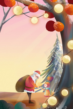 手绘圣诞节背景图元素背景