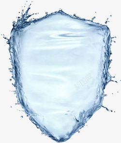 水盾牌蓝色水晶水盾牌高清图片