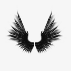 黑色天使翅膀装饰元素素材