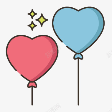 透明爱心气球关注爱心服务图标