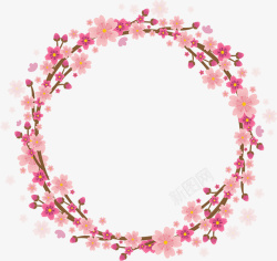 樱花花边素材樱花花环花边手绘高清图片