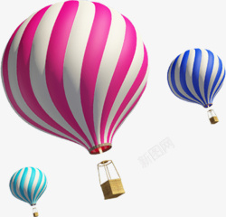 漂浮的的热气球素材