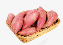红心红薯一筐红心山芋红薯高清图片