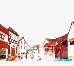 中国风春节街道元素素材