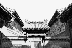 中国风水墨古建筑元素素材