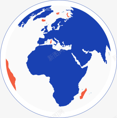 图形地图世界标记蓝色矢量图标
