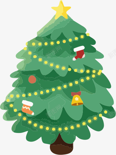 圣诞节手绘彩色圣诞树礼物png元素png免抠素材_88icon https://88icon.com 圣诞节 手绘 彩色圣诞树 礼物png
