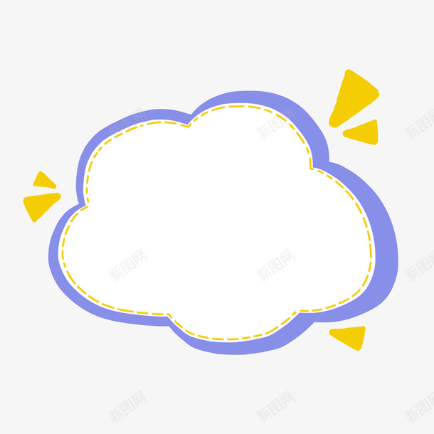 卡通边框对话框png免抠素材_88icon https://88icon.com 创意 卡通对话框 蓝色对话框 语气框 边框