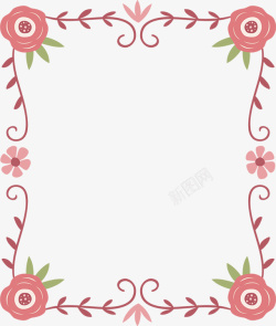 蔷薇边框卡通素材