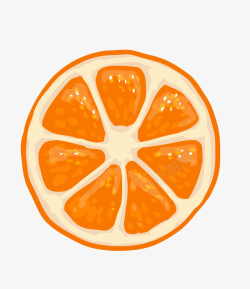 手绘橙子切片素材