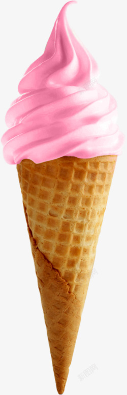 粉红色草莓冰淇淋素材