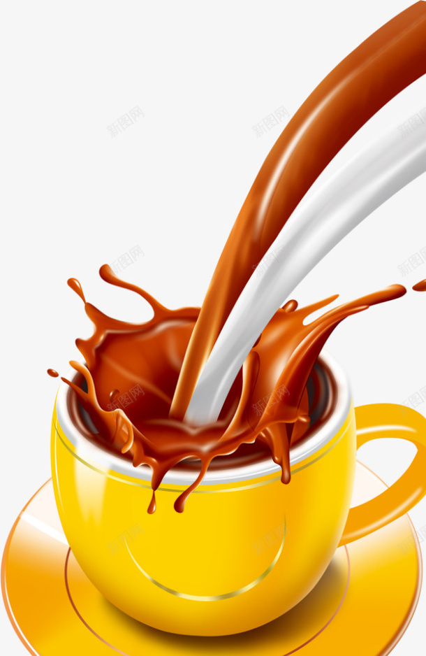 倾倒的巧克力牛奶png免抠素材_88icon https://88icon.com 巧克力 牛奶 倾倒 杯子