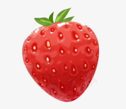 手绘草莓雪糕手绘卡通草莓高清图片