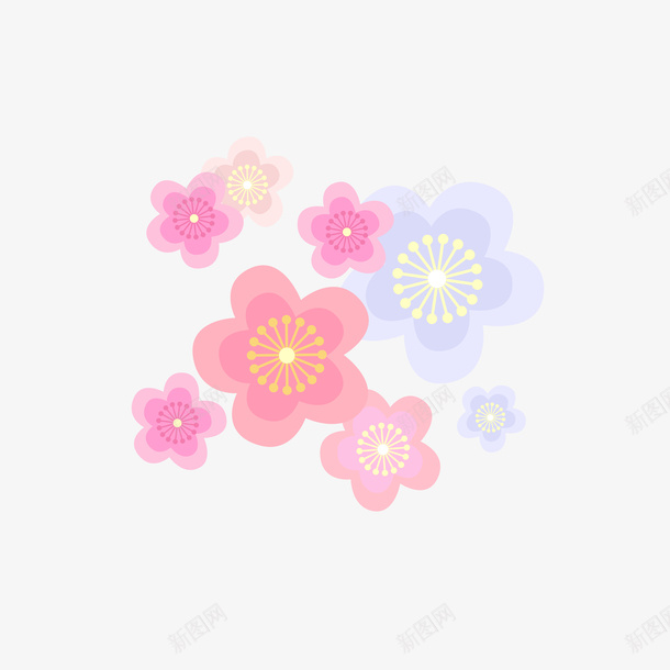 五彩花朵小清新ai免抠素材_88icon https://88icon.com 手绘 花朵 可修改 源文件 樱花