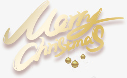 金色英文圣诞节字样元素高清图片