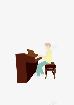 弹钢琴的小男孩1素材