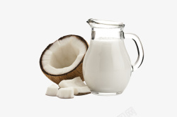 纯奶素材椰子味的牛奶高清图片