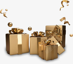金礼品盒礼物盒漂浮素材