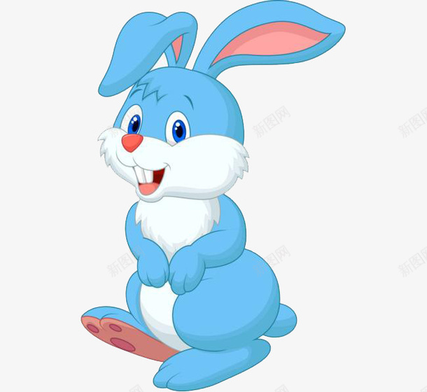 可爱卡通蓝色兔子png免抠素材_88icon https://88icon.com 兔子 兔子简笔画 卡通 可爱 蓝色兔子