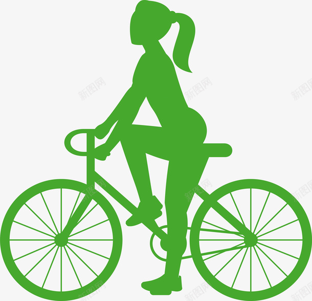 骑单车的绿色女孩png免抠素材_88icon https://88icon.com 骑单车 女孩 绿色 运动