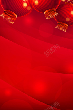 红色光效灯笼底纹元素图背景