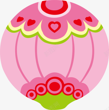 时尚卡通热气球圣康素材图标