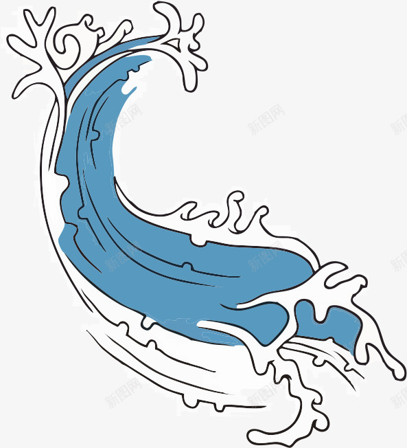 手绘海浪浪花png免抠素材_88icon https://88icon.com 手绘 浪花 海浪 水花