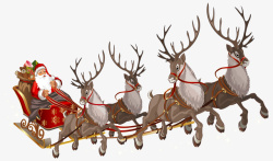 漂亮雪橇车圣诞麋鹿雪橇车1高清图片
