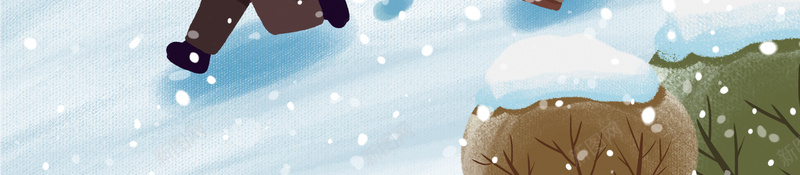 手绘雪花山村背景图psd设计背景_88icon https://88icon.com 冬天 雪花 打雪仗 堆雪人 山村 小房子 背景图